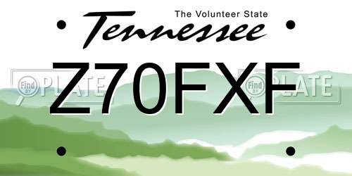 Z70FXF Tennessee License Plate