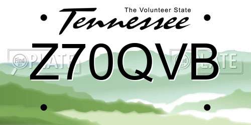 Z70QVB Tennessee License Plate