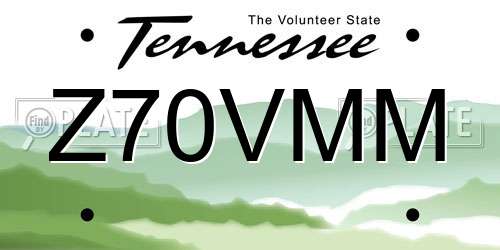 Z70VMM Tennessee License Plate
