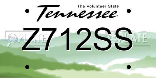 Z712SS Tennessee License Plate