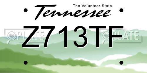 Z713TF Tennessee License Plate