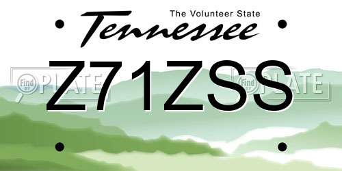 Z71ZSS Tennessee License Plate