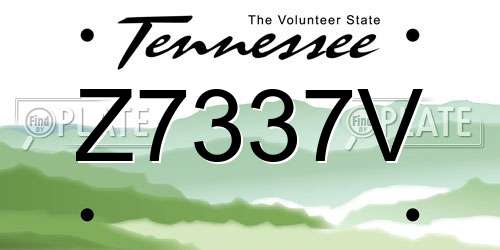 Z7337V Tennessee License Plate