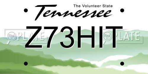 Z73HIT Tennessee License Plate