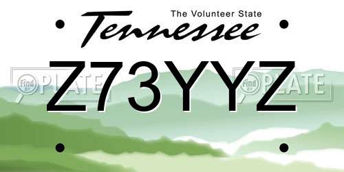 Z73YYZ Tennessee License Plate