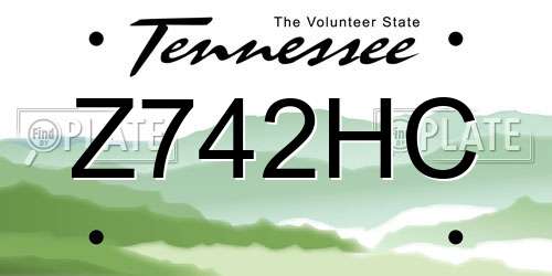 Z742HC Tennessee License Plate