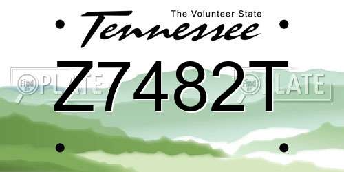 Z7482T Tennessee License Plate