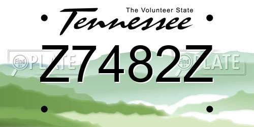 Z7482Z Tennessee License Plate