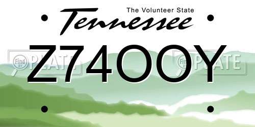 Z74OOY Tennessee License Plate