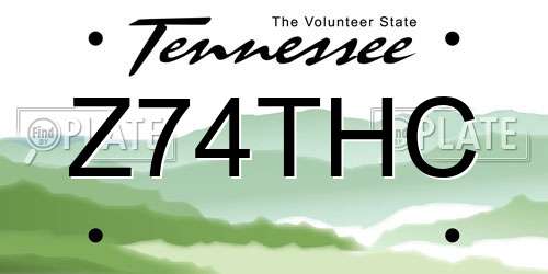 Z74THC Tennessee License Plate