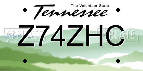 Z74ZHC Tennessee License Plate