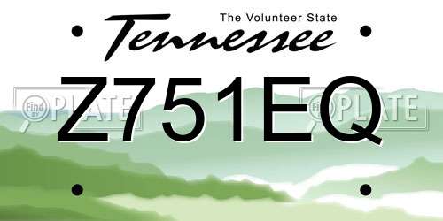Z751EQ Tennessee License Plate