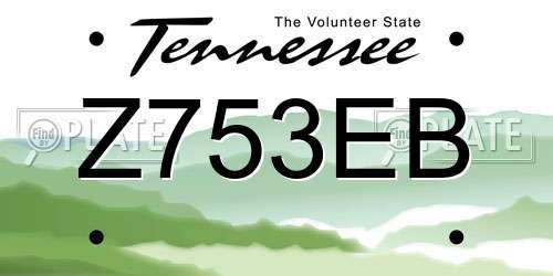 Z753EB Tennessee License Plate