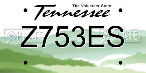 Z753ES Tennessee License Plate