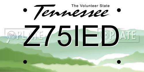 Z75IED Tennessee License Plate