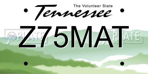 Z75MAT Tennessee License Plate