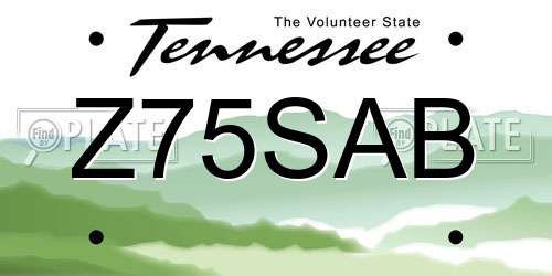 Z75SAB Tennessee License Plate