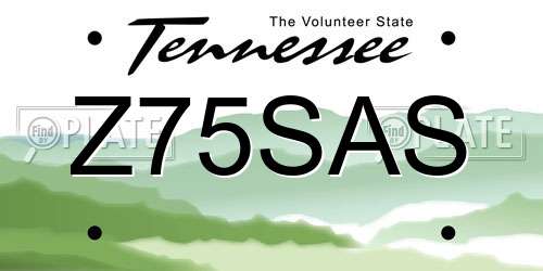 Z75SAS Tennessee License Plate