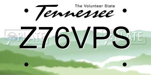 Z76VPS Tennessee License Plate