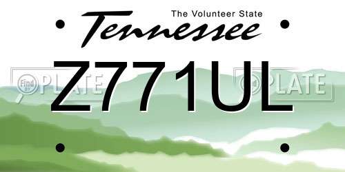 Z771UL Tennessee License Plate