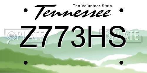 Z773HS Tennessee License Plate