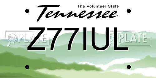 Z77IUL Tennessee License Plate