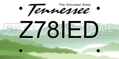 Z78IED Tennessee License Plate