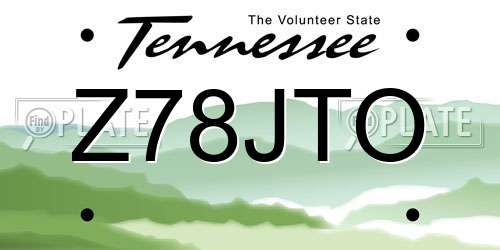 Z78JTO Tennessee License Plate