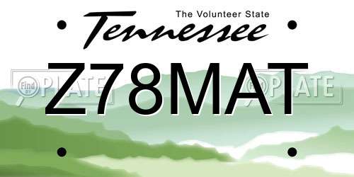 Z78MAT Tennessee License Plate