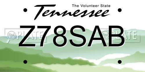 Z78SAB Tennessee License Plate