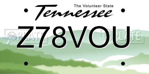 Z78VOU Tennessee License Plate