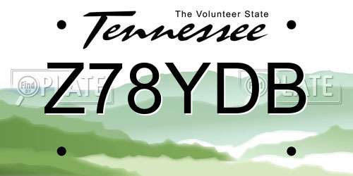 Z78YDB Tennessee License Plate