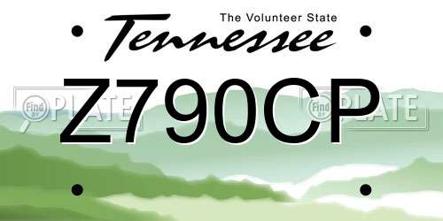 Z790CP Tennessee License Plate
