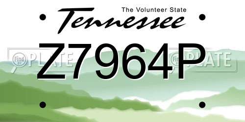 Z7964P Tennessee License Plate