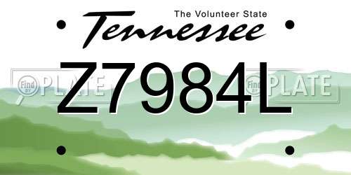 Z7984L Tennessee License Plate