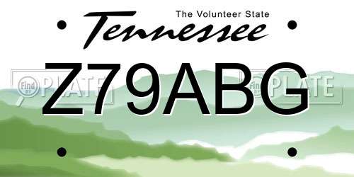 Z79ABG Tennessee License Plate