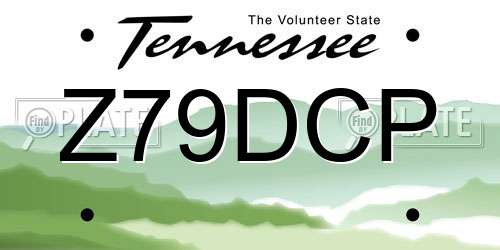 Z79DCP Tennessee License Plate