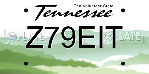 Z79EIT Tennessee License Plate