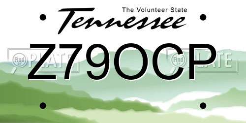 Z79OCP Tennessee License Plate