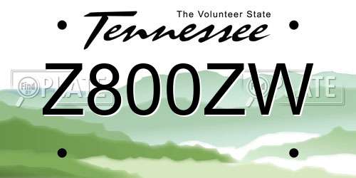Z800ZW Tennessee License Plate