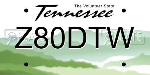 Z80DTW Tennessee License Plate