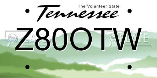 Z80OTW Tennessee License Plate