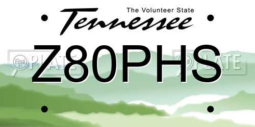 Z80PHS Tennessee License Plate