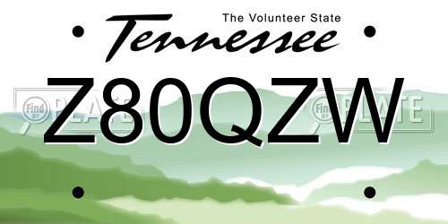 Z80QZW Tennessee License Plate
