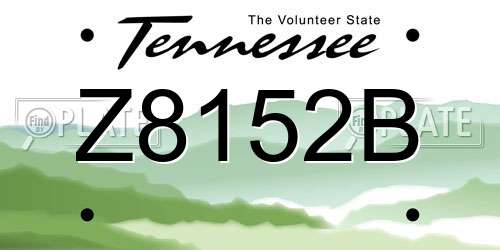 Z8152B Tennessee License Plate