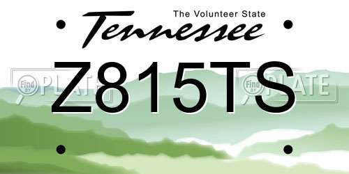 Z815TS Tennessee License Plate