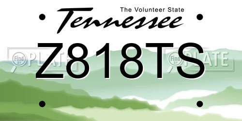 Z818TS Tennessee License Plate