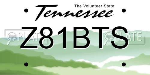 Z81BTS Tennessee License Plate