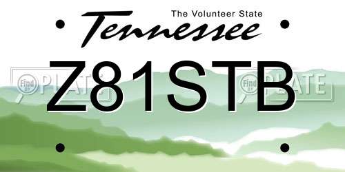 Z81STB Tennessee License Plate