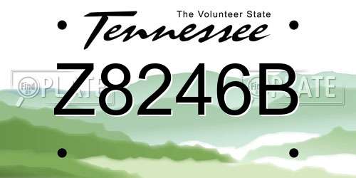 Z8246B Tennessee License Plate